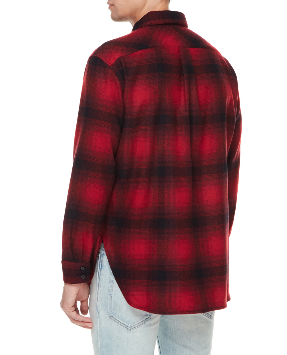 Шерстяная рубашка Saint Laurent 666863-Y22LA, красный цвет • Купить в интернет-магазине Kameron