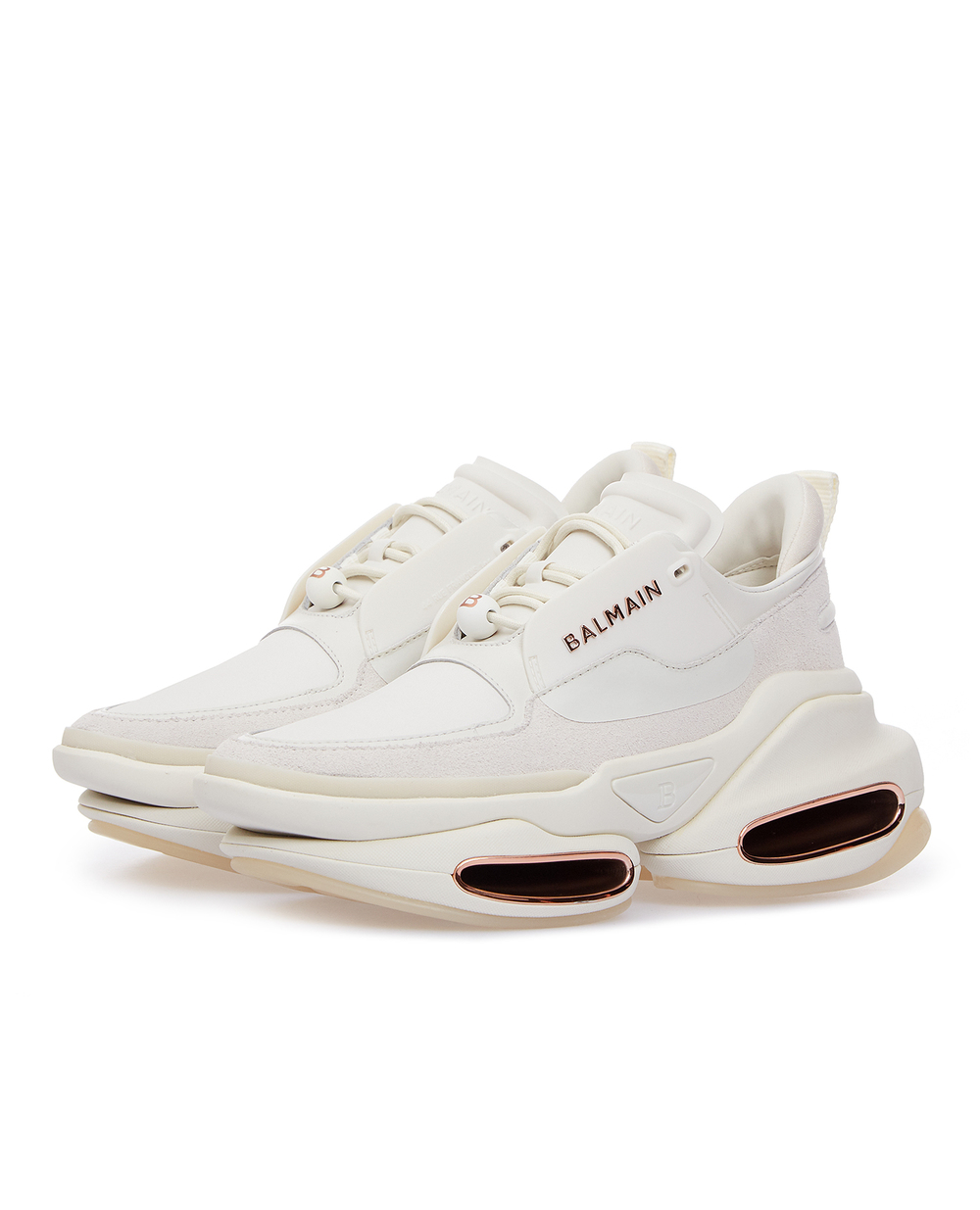 Кожаные кроссовки Balmain UN1C541LSSY, белый цвет • Купить в интернет-магазине Kameron