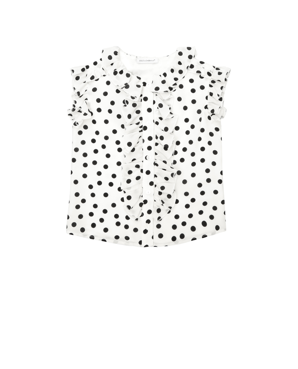 Шелковая блуза Dolce&Gabbana Kids L52S76-FS1RI-S, белый цвет • Купить в интернет-магазине Kameron