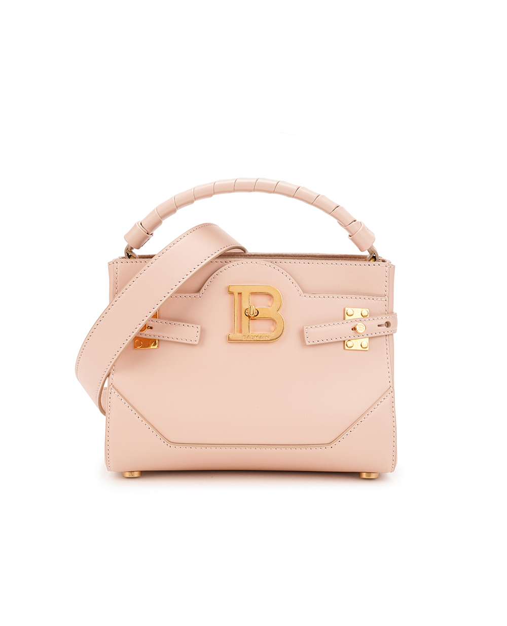 Кожаная сумка B-Buzz Top Handle 22 Balmain CN1DA797LAVE, пудровый цвет • Купить в интернет-магазине Kameron