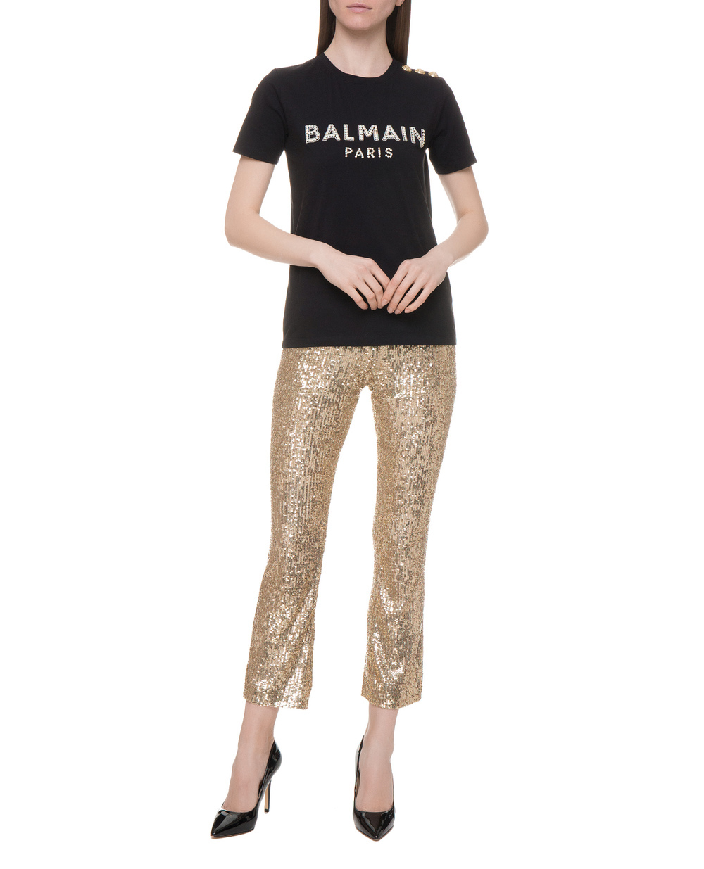 Штани Balmain TF15234X353, золотий колір • Купити в інтернет-магазині Kameron