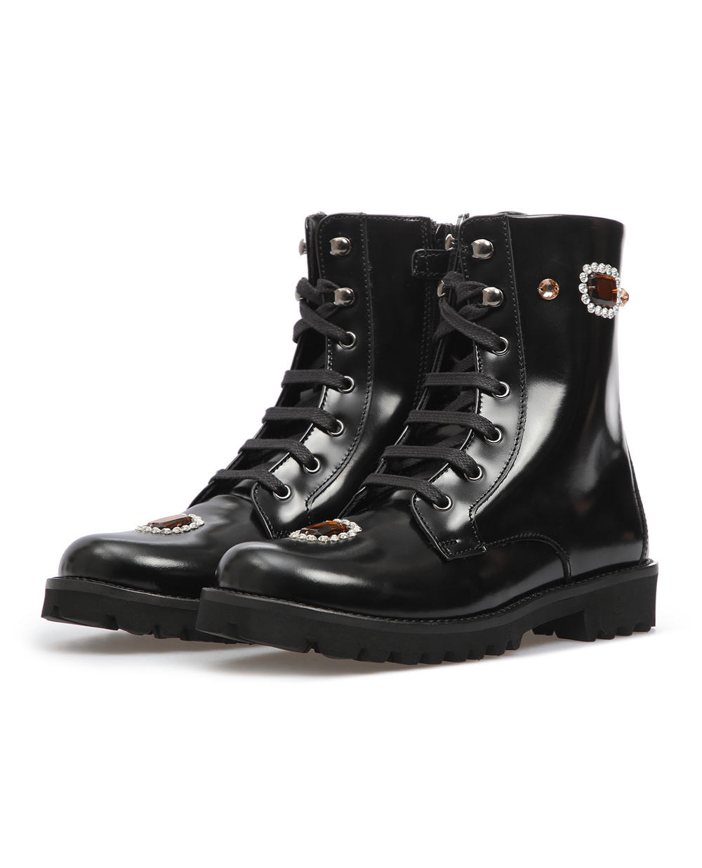 Кожаные ботинки Dolce&Gabbana D10871-AC782-L, черный цвет • Купить в интернет-магазине Kameron