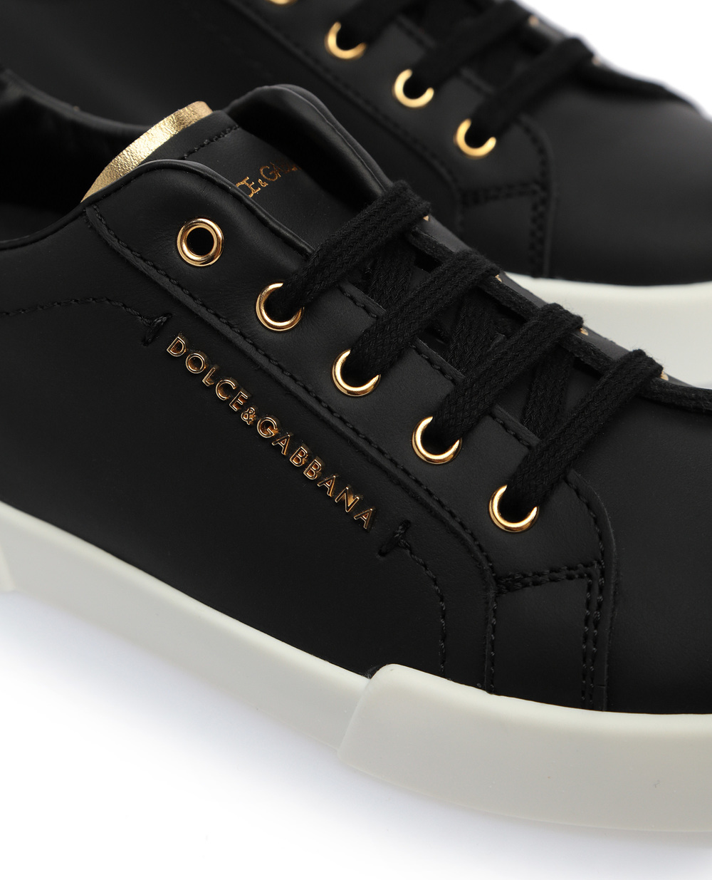 Кожаные сникеры Dolce&Gabbana Kids DA0724-AA390-S, черный цвет • Купить в интернет-магазине Kameron