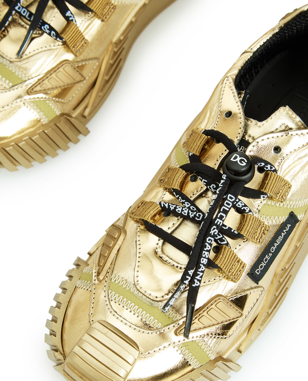Кожаные кроссовки Dolce&Gabbana D11021-AO228-M, золотой цвет • Купить в интернет-магазине Kameron