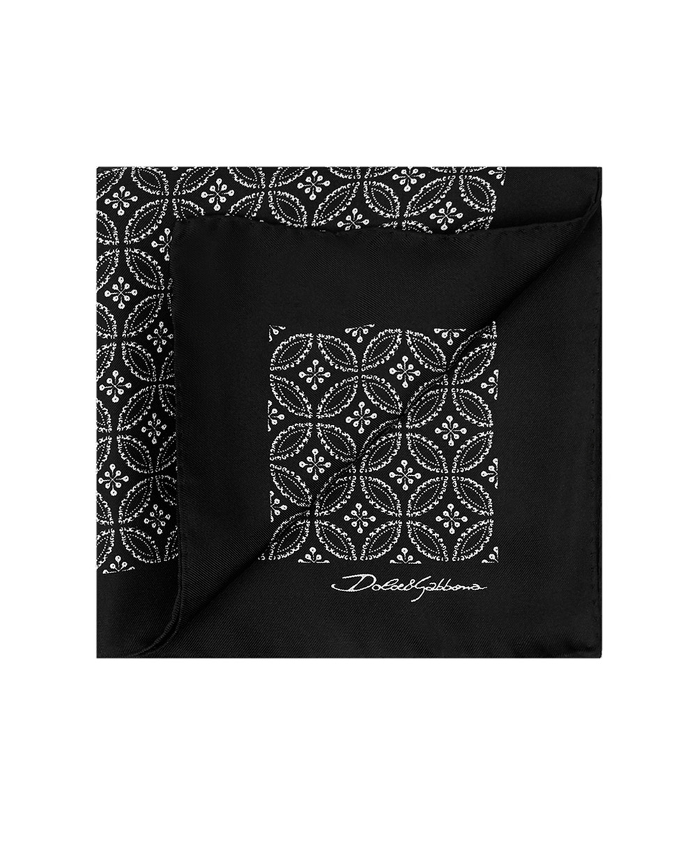 Шелковый платок Dolce&Gabbana GR412E-G0WOE, черный цвет • Купить в интернет-магазине Kameron