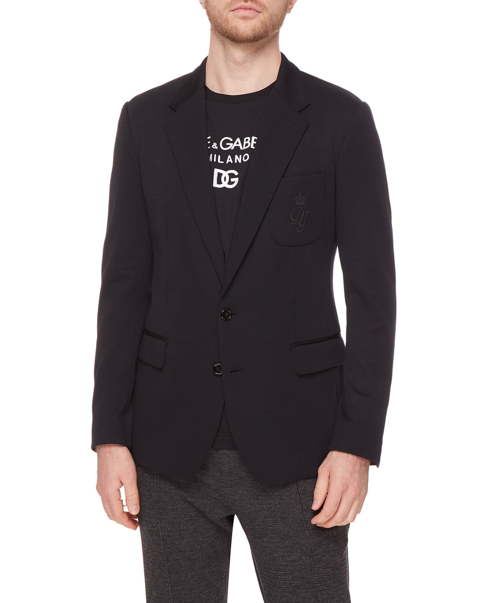 Шерстяной пиджак Dolce&Gabbana G2NF4Z-GEZ21, черный цвет • Купить в интернет-магазине Kameron