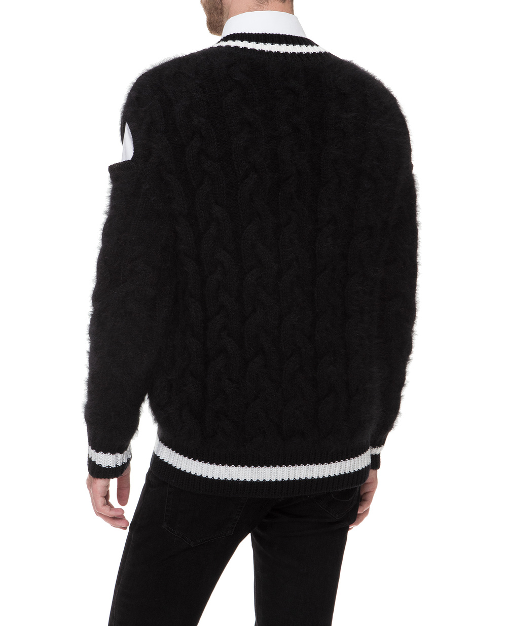 Шерстяной пуловер Balmain SF03145K525, черный цвет • Купить в интернет-магазине Kameron