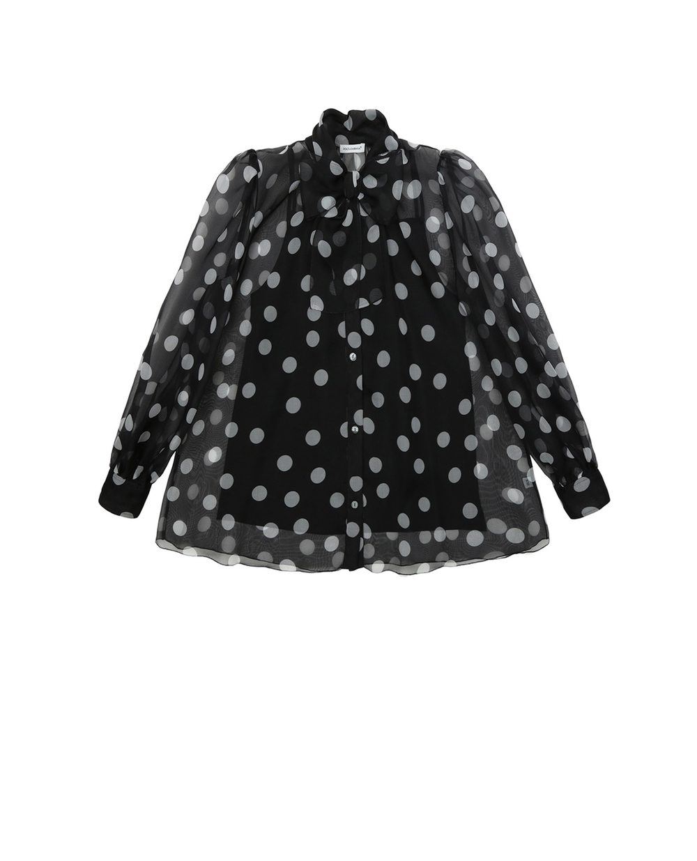 Шовкова блуза Dolce&Gabbana Kids L54S33-IS1BQ-B, чорний колір • Купити в інтернет-магазині Kameron