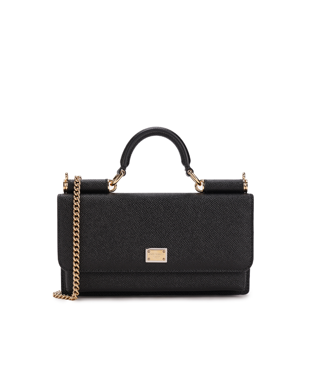 Кожаная сумка Sicily Phone Bag Dolce&Gabbana BI3280-A1001, черный цвет • Купить в интернет-магазине Kameron