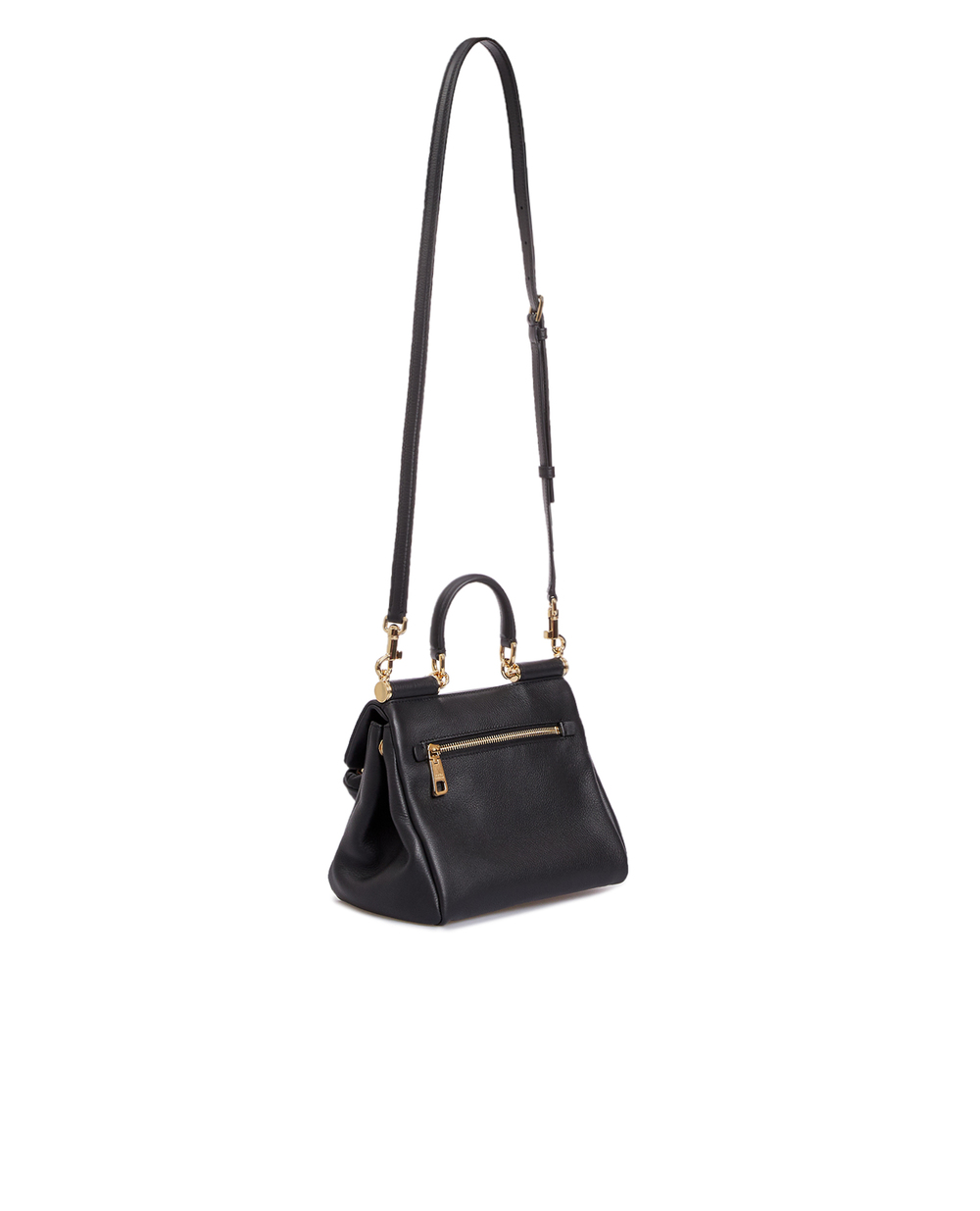 Шкіряна сумка Sicily Small Dolce&Gabbana BB7400-AG642, чорний колір • Купити в інтернет-магазині Kameron