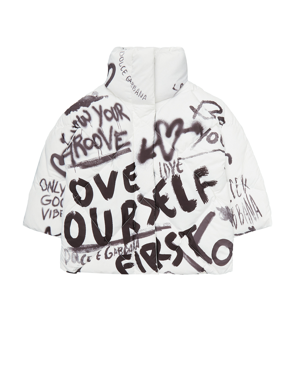 Пуховик Dolce&Gabbana Kids L5JBJY-G7BFK-S, белый цвет • Купить в интернет-магазине Kameron