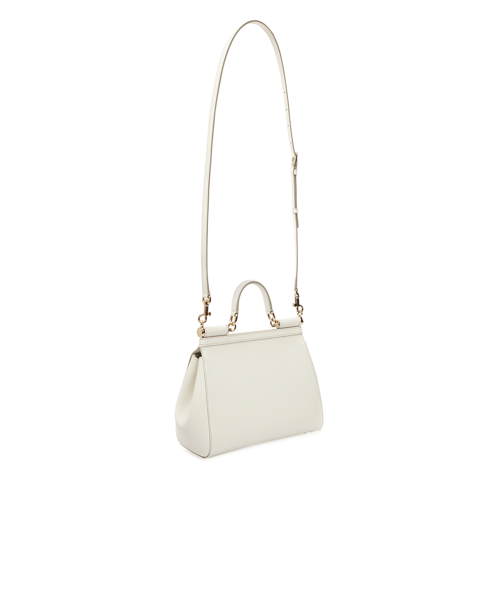 Кожаная сумка Sicily Large Dolce&Gabbana BB6002-A1001, белый цвет • Купить в интернет-магазине Kameron