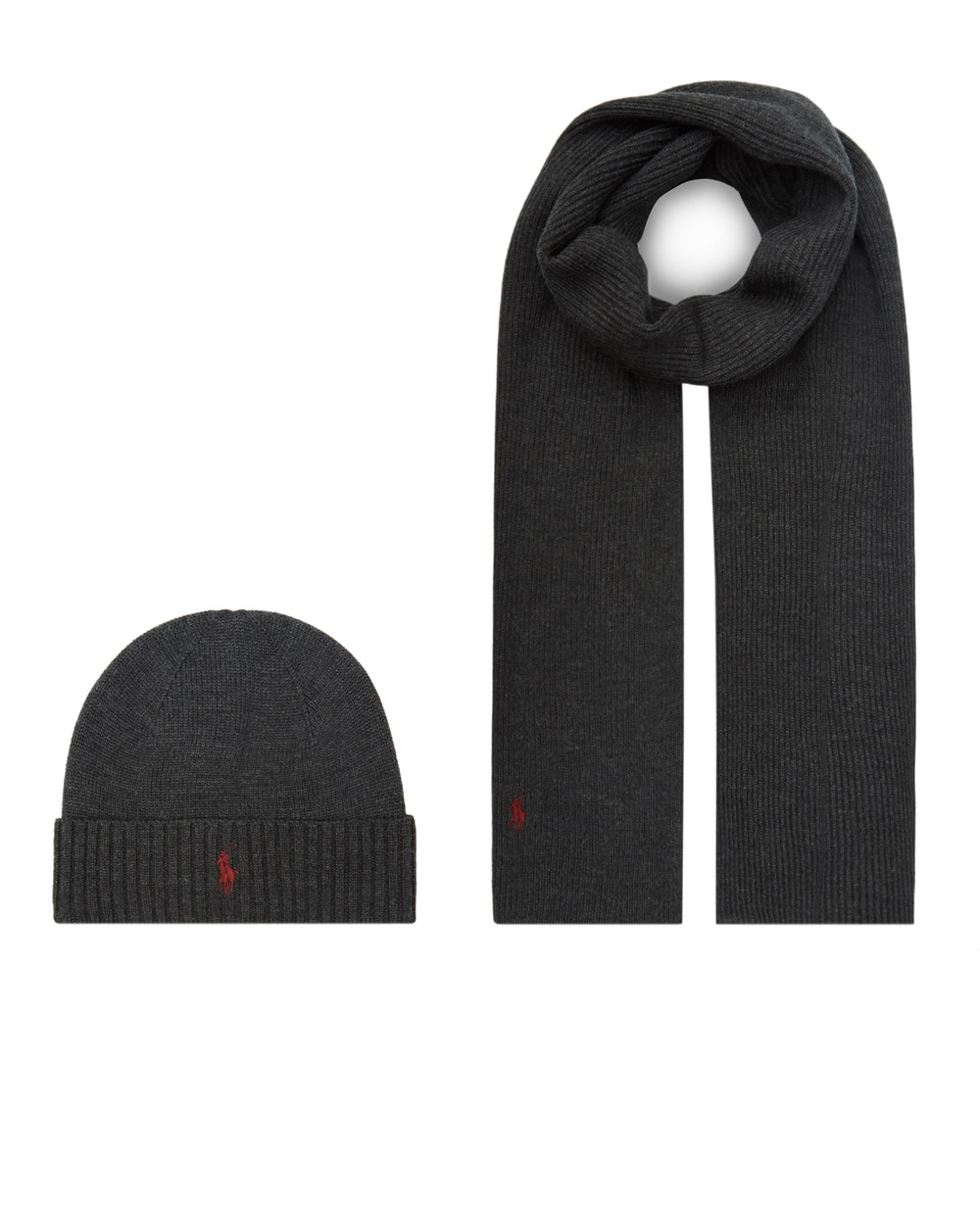 Подарунковий набір (шапка, шарф) Polo Ralph Lauren 710814853005, сірий колір • Купити в інтернет-магазині Kameron