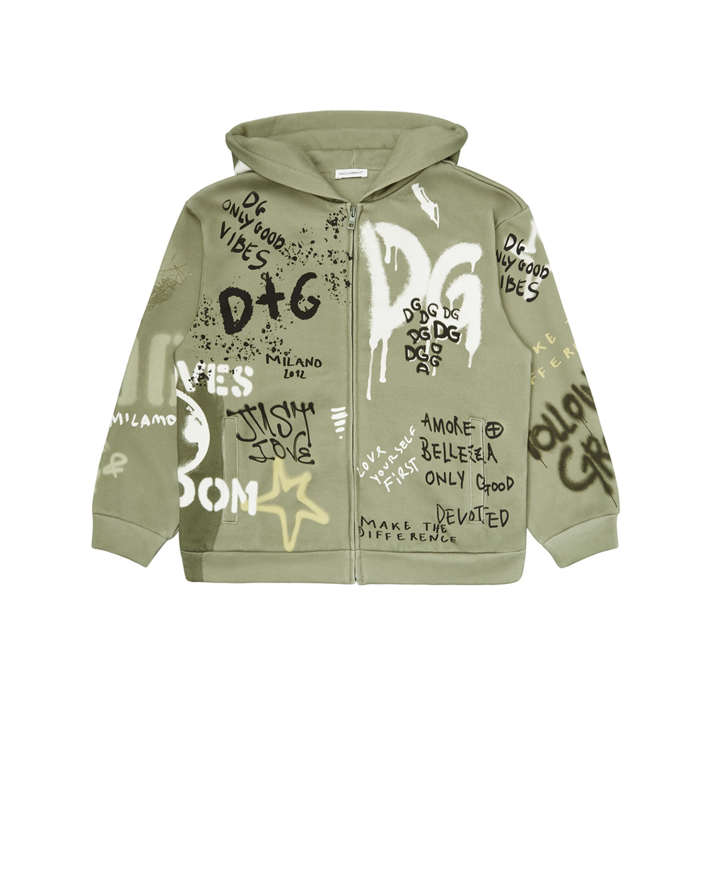 Худи Dolce&Gabbana Kids L4JWBV-G7BJ5-S, зелений колір • Купити в інтернет-магазині Kameron