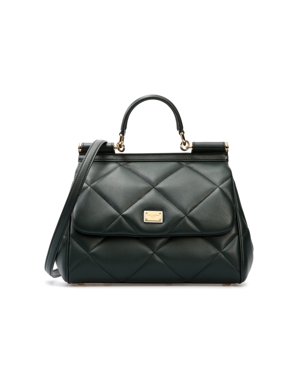 Кожаная сумка Sicily Dolce&Gabbana BB6002-AW591, зеленый цвет • Купить в интернет-магазине Kameron