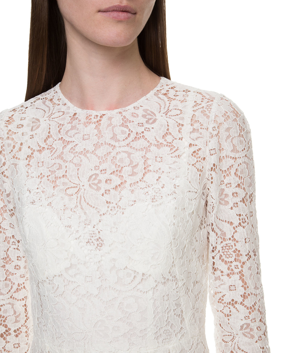 Кружевное платье Dolce&Gabbana F6E5MT-HLMQQ, белый цвет • Купить в интернет-магазине Kameron