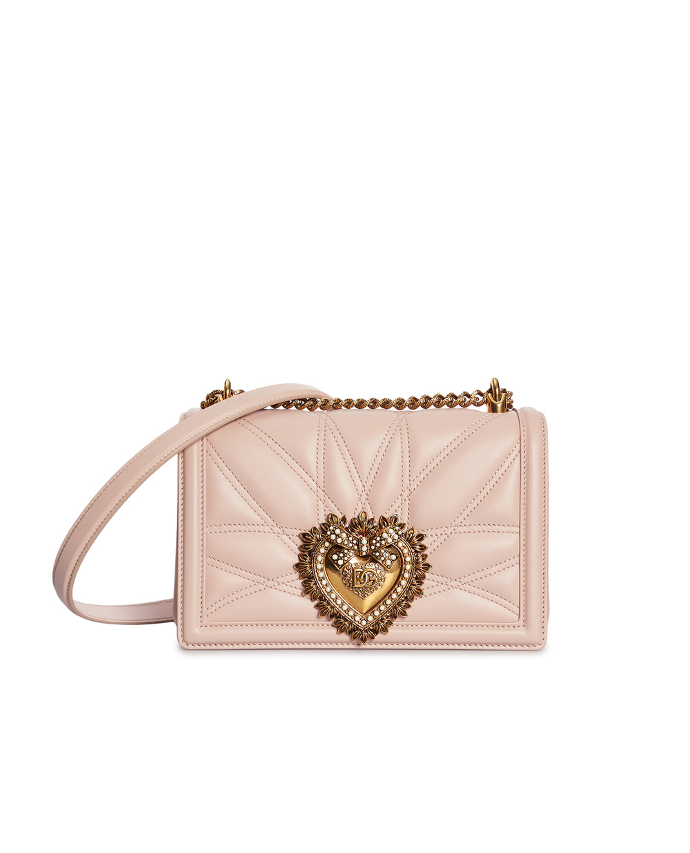 Кожаная сумка Devotion Medium Dolce&Gabbana BB7158-AW437, розовый цвет • Купить в интернет-магазине Kameron