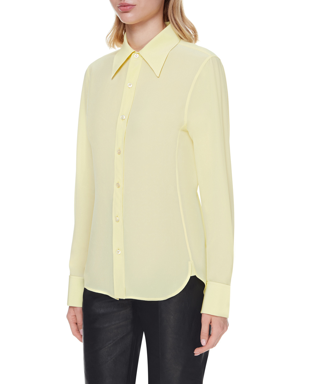 Шелковая блуза Saint Laurent 663493-Y100W, желтый цвет • Купить в интернет-магазине Kameron