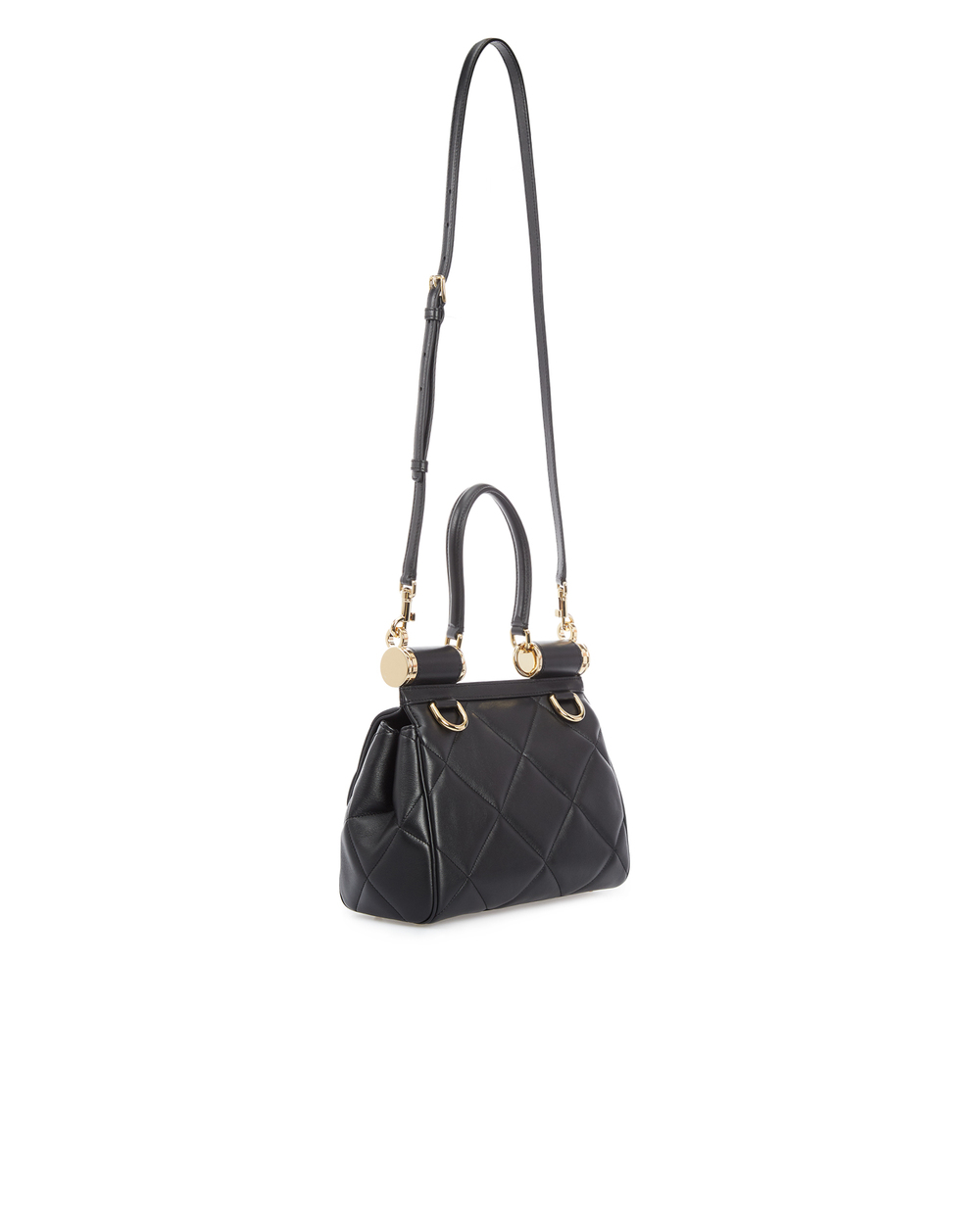 Кожаная сумка Sicily Dolce&Gabbana BB7018-AW591, черный цвет • Купить в интернет-магазине Kameron