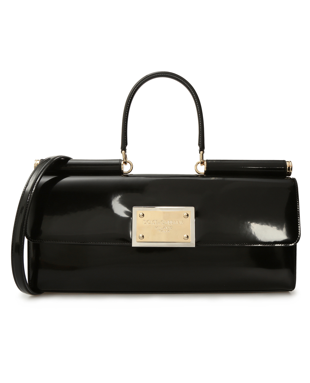 Шкіряна сумка 90es Sicily Dolce&Gabbana BB7007-A1037, чорний колір • Купити в інтернет-магазині Kameron
