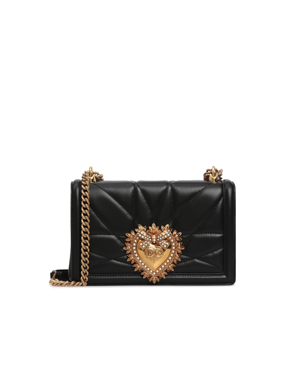 Кожаная сумка Devotion Medium Dolce&Gabbana BB6652-AV967, черный цвет • Купить в интернет-магазине Kameron