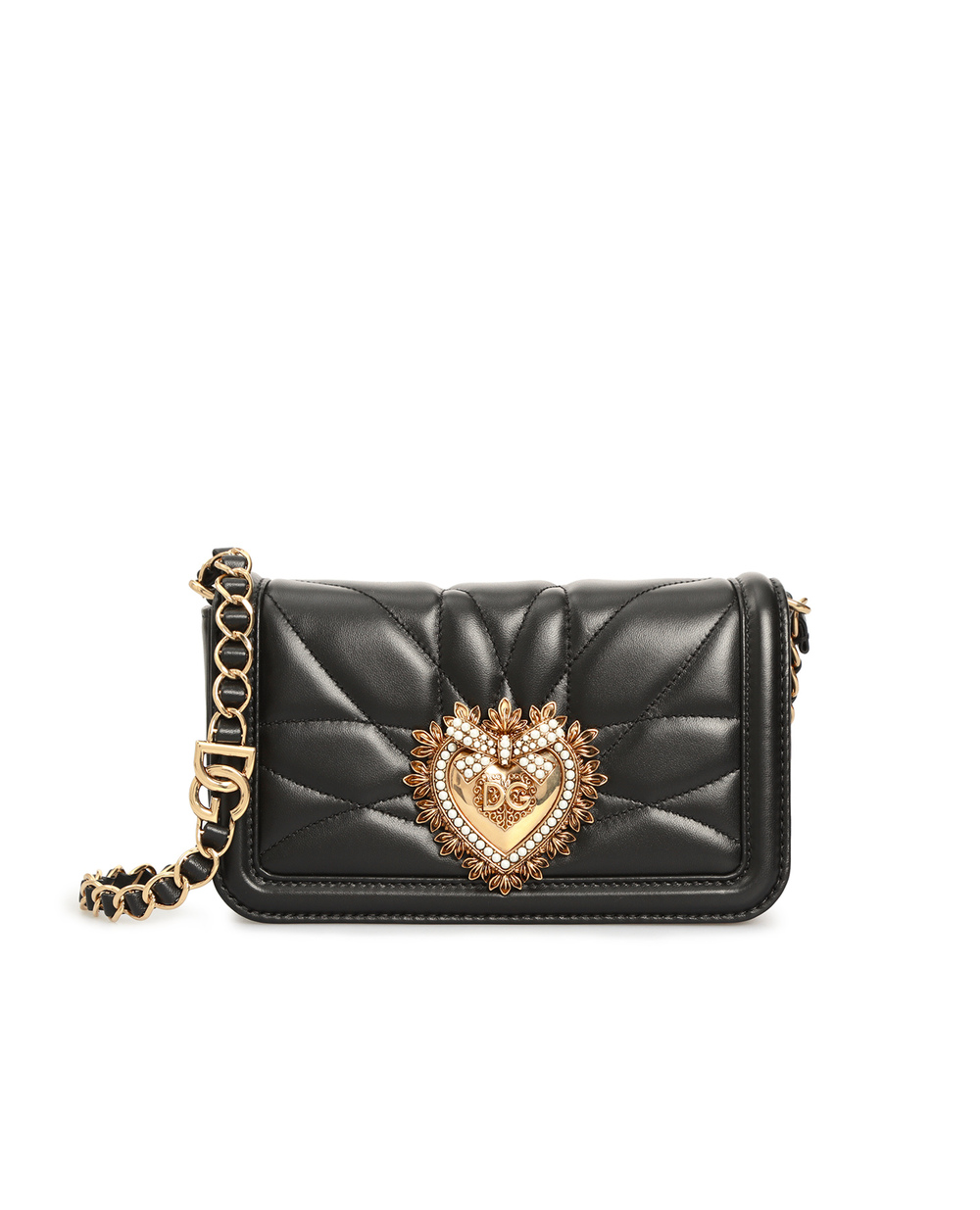 Шкіряна сумка Devotion Dolce&Gabbana BB6991-AQ448, чорний колір • Купити в інтернет-магазині Kameron