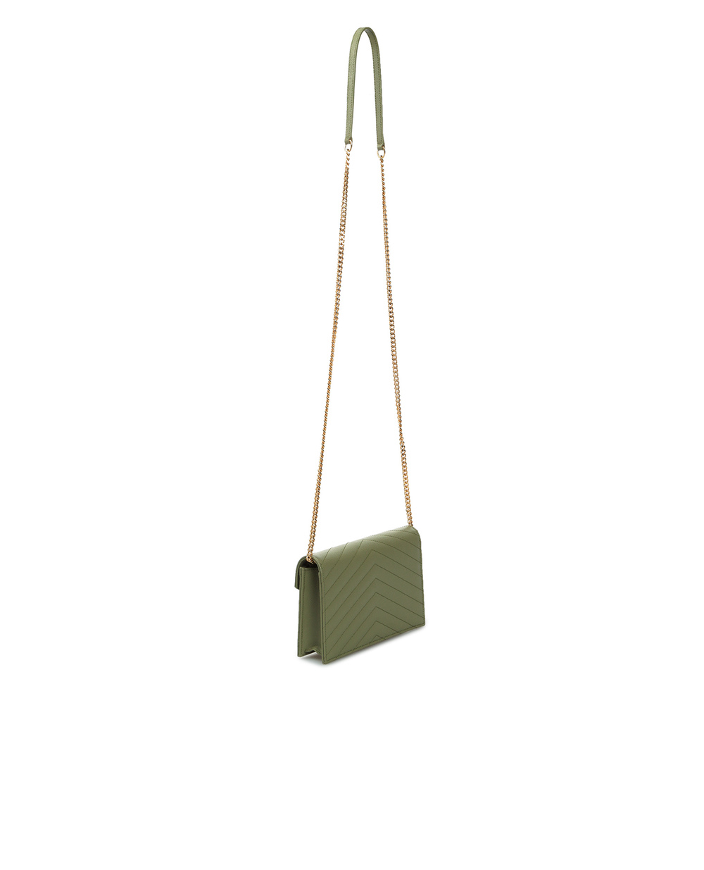 Кожаная сумка Envelope Saint Laurent 393953-BOW01, зеленый цвет • Купить в интернет-магазине Kameron