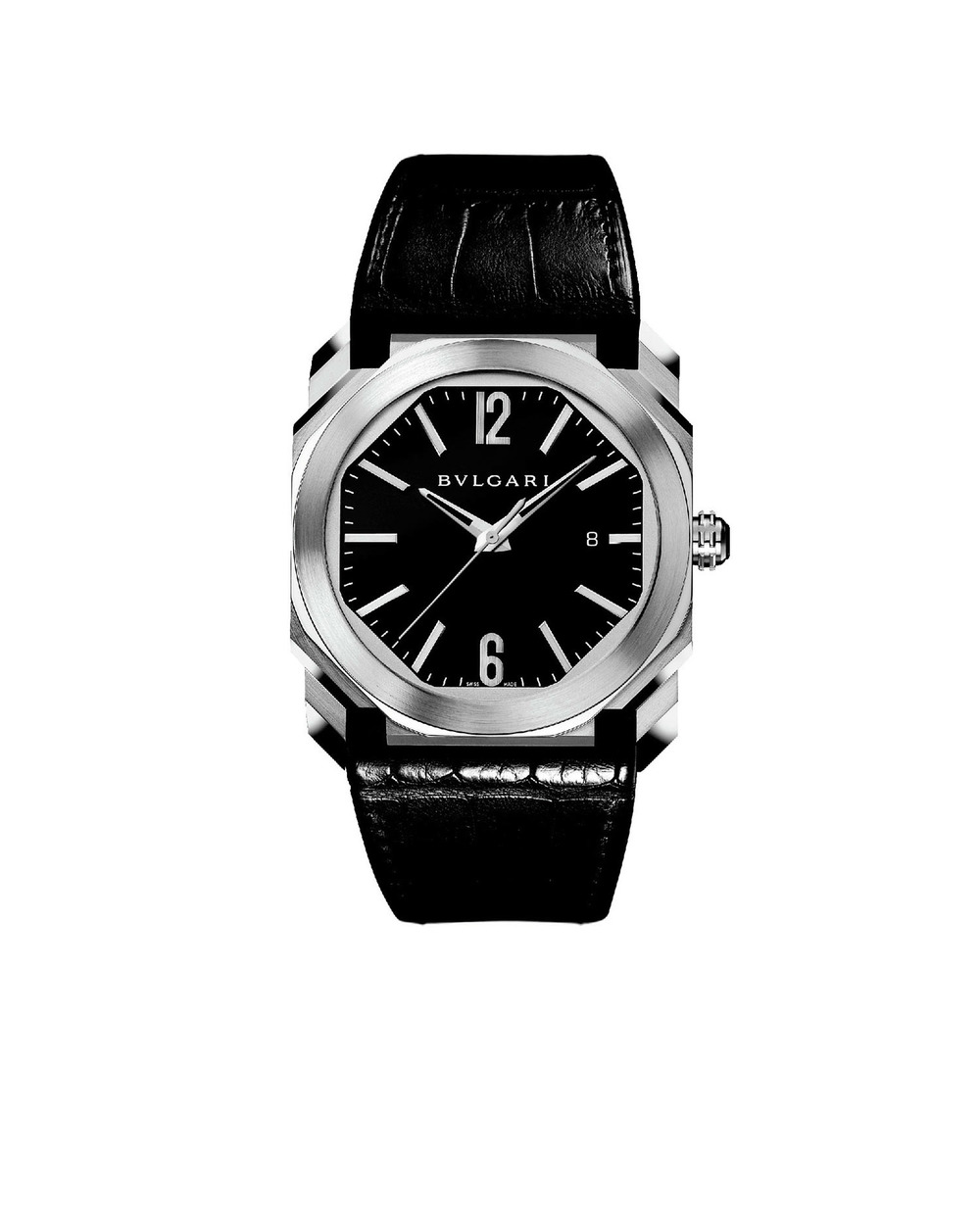 Годинник Octo Solotempo Bulgari 101964, чорний колір • Купити в інтернет-магазині Kameron