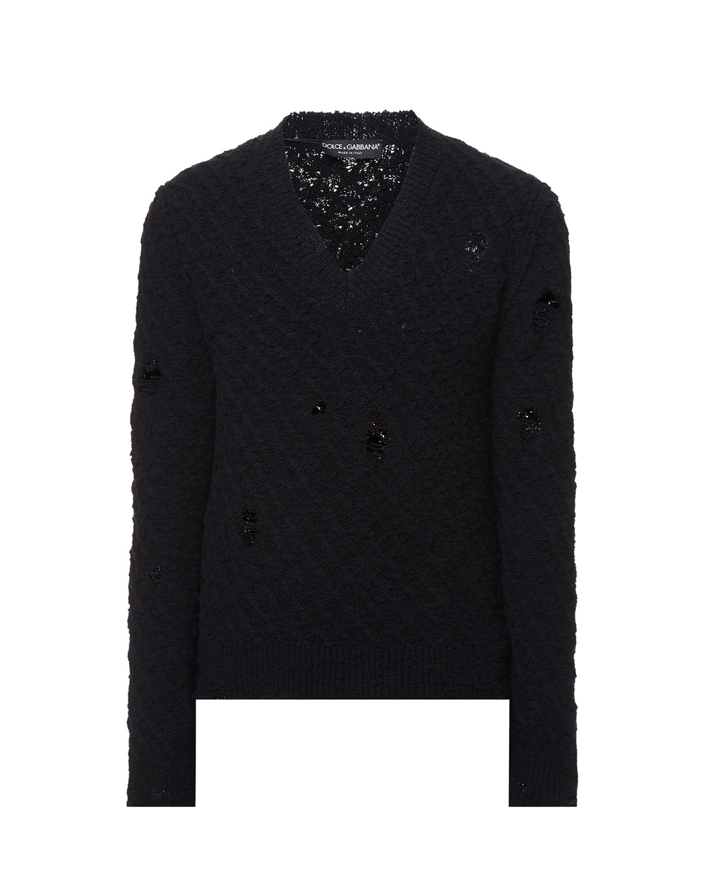 Вовняний пуловер Dolce&Gabbana GXC15T-JAM6R, чорний колір • Купити в інтернет-магазині Kameron