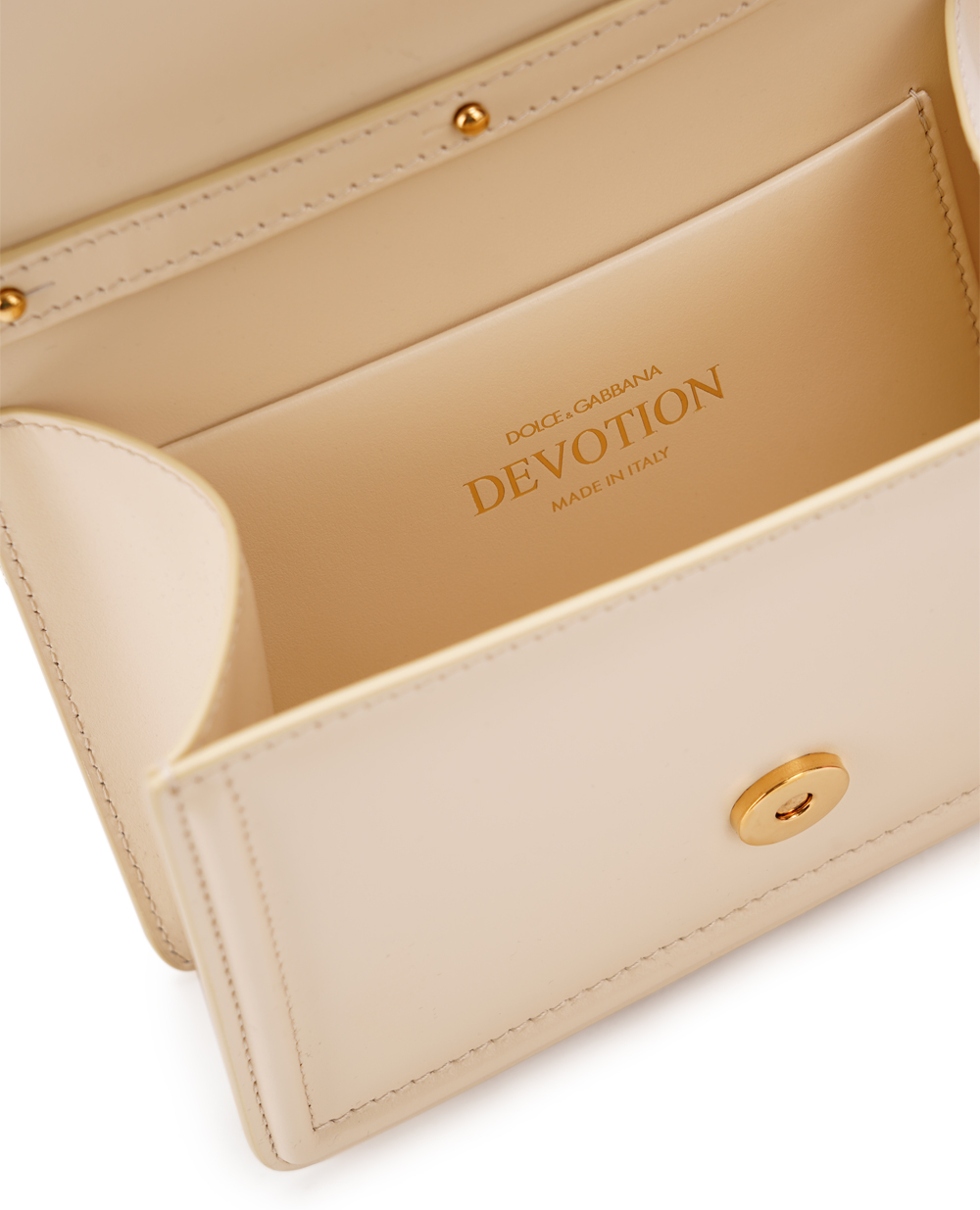 Шкіряна сумка Devotion Small Dolce&Gabbana BB6711-AV893, айворі колір • Купити в інтернет-магазині Kameron