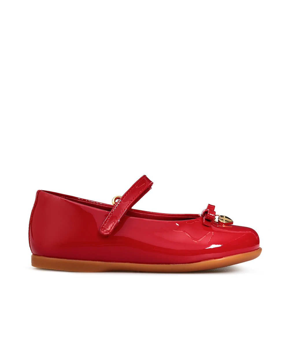 Детские кожаные балетки Dolce&Gabbana Kids D20057-A1328-, красный цвет • Купить в интернет-магазине Kameron