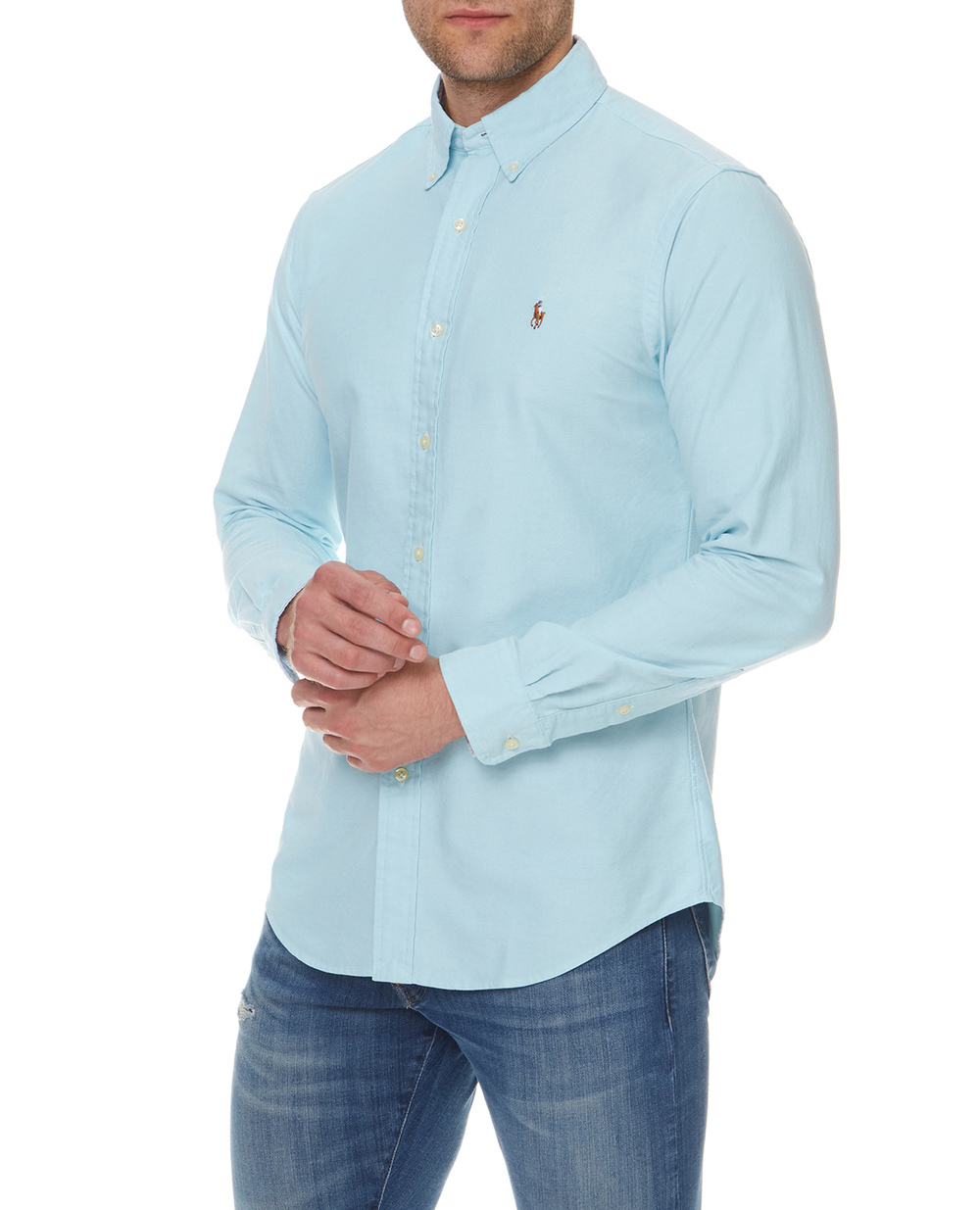 Рубашка Polo Ralph Lauren 710829473001, голубой цвет • Купить в интернет-магазине Kameron
