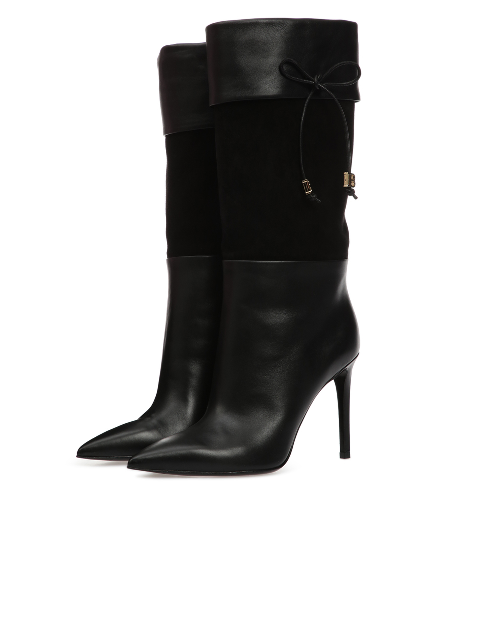 Шкіряні чоботи Mina Balmain SN1C129LGDK, чорний колір • Купити в інтернет-магазині Kameron