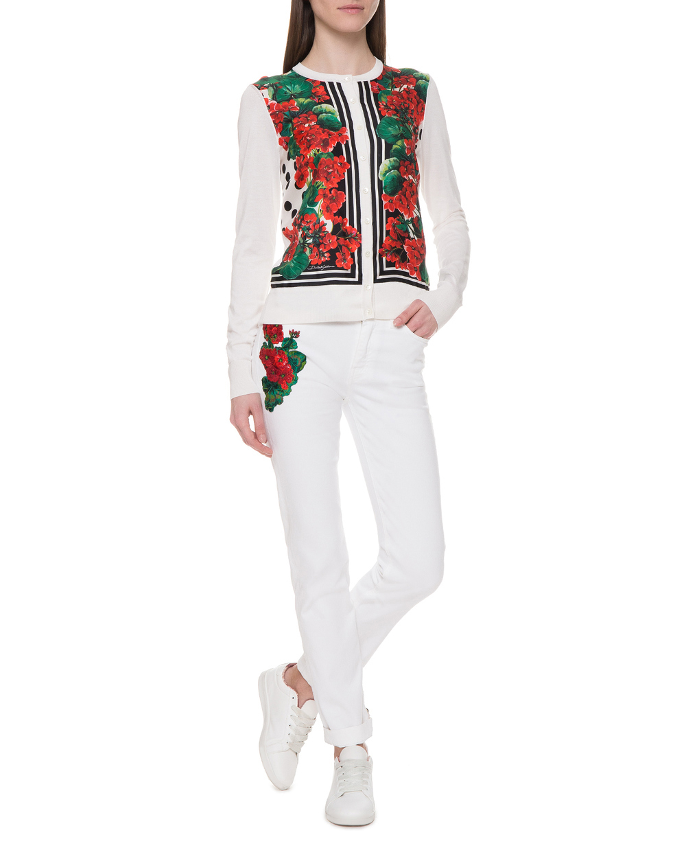 Джинсы Girly Dolce&Gabbana FTAQ5Z-G898O, белый цвет • Купить в интернет-магазине Kameron