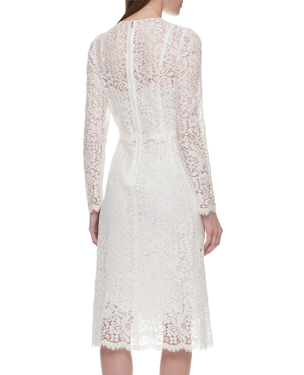 Мереживне плаття Dolce&Gabbana F6E5MT-HLMQQ, білий колір • Купити в інтернет-магазині Kameron