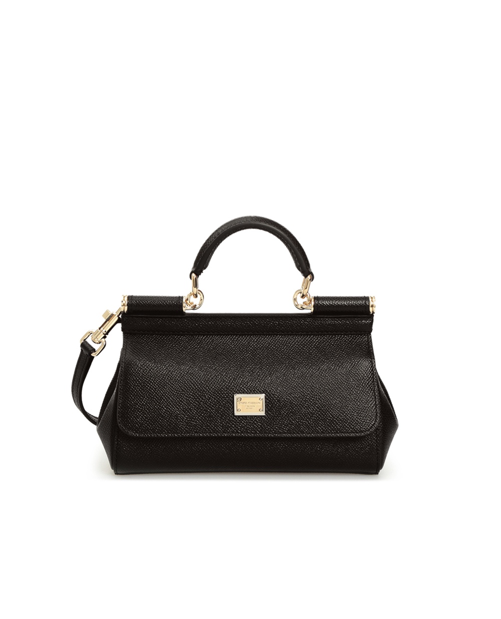 Кожаная сумка Sicily Small Dolce&Gabbana BB7116-A1001, черный цвет • Купить в интернет-магазине Kameron