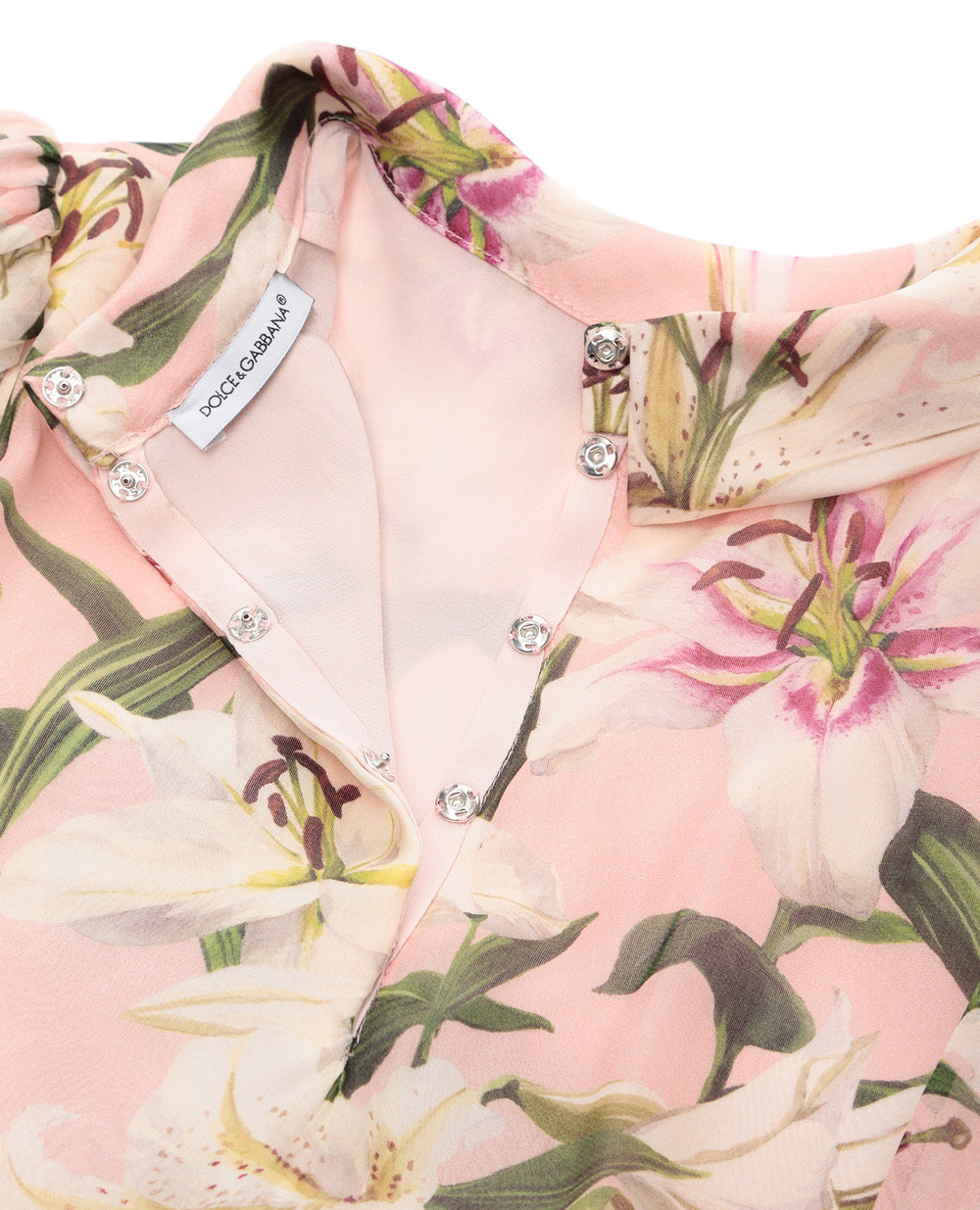Шелковая блуза Dolce&Gabbana Kids L54S16-HS156-B, розовый цвет • Купить в интернет-магазине Kameron