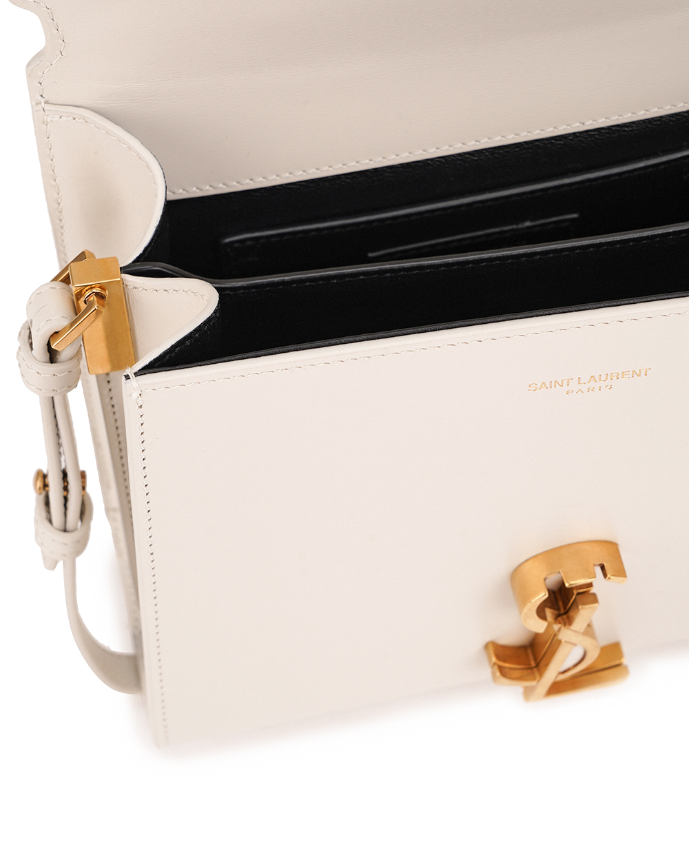 Шкіряна сумка Cassandra Mini Saint Laurent 623930-0SX0W, бежевий колір • Купити в інтернет-магазині Kameron