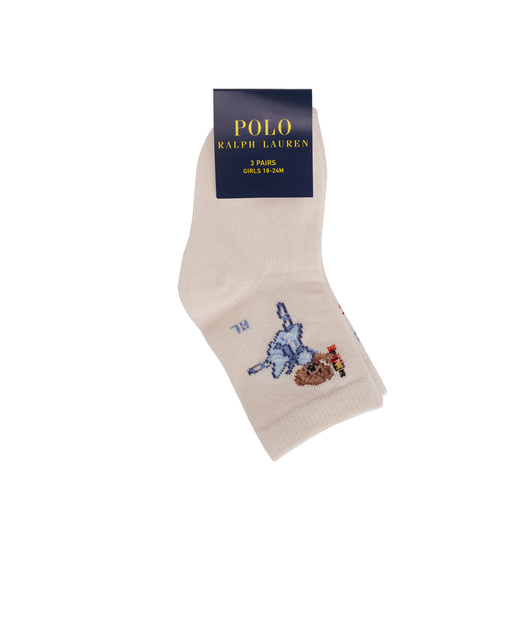 Polo Ralph Lauren Дитячі шкарпетки Polo Bear (3 пари) - Артикул: 445927586001