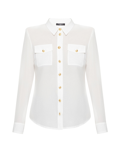 Balmain Шелковая блуза - Артикул: AF1HS050SB66
