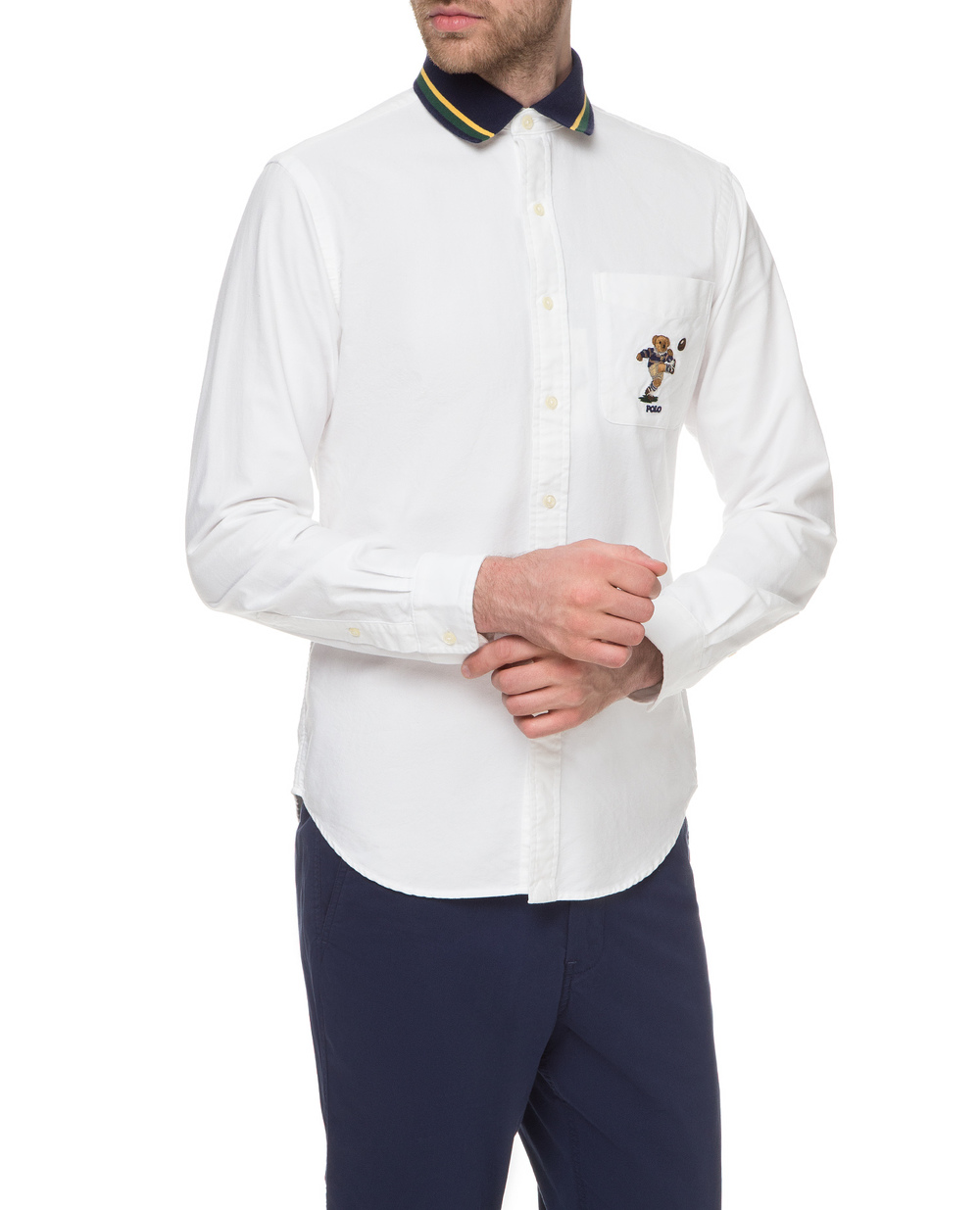 Рубашка Custom Fit Polo Ralph Lauren 710788451001, белый цвет • Купить в интернет-магазине Kameron