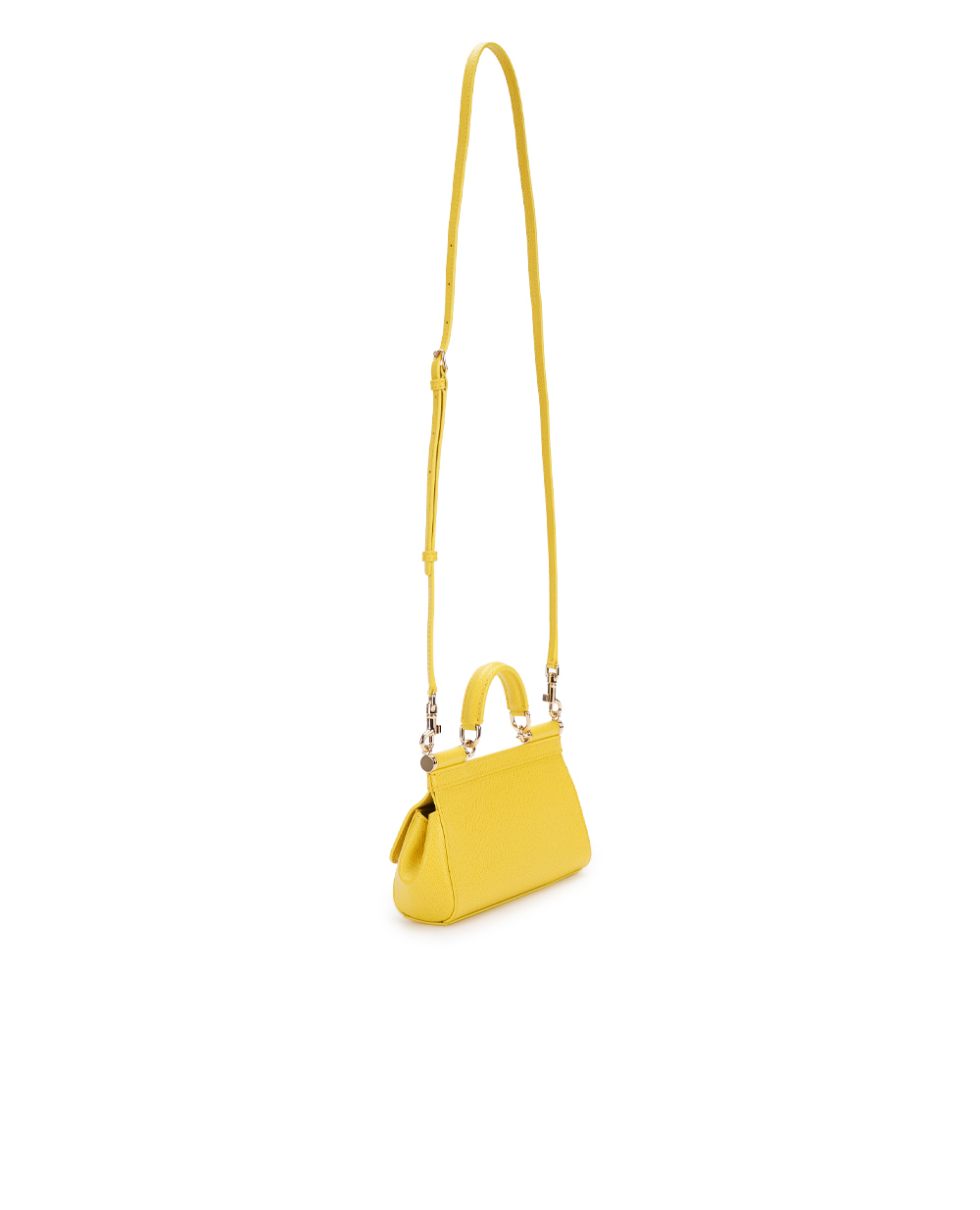 Шкіряна сумка Sicily Small Dolce&Gabbana BB7116-A1001, жовтий колір • Купити в інтернет-магазині Kameron