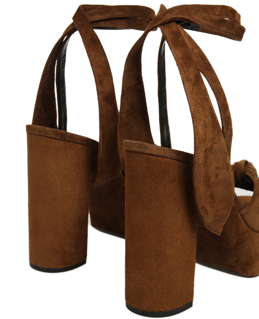 Замшевые босоножки Saint Laurent 606716-0LI00, коричневый цвет • Купить в интернет-магазине Kameron