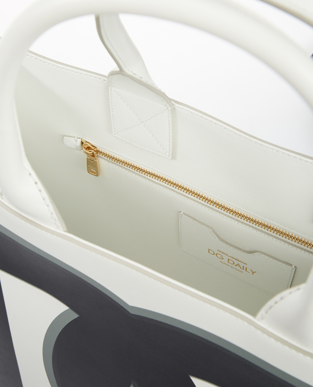 Кожаная сумка Daily Dolce&Gabbana BB7022-AQ276, белый цвет • Купить в интернет-магазине Kameron