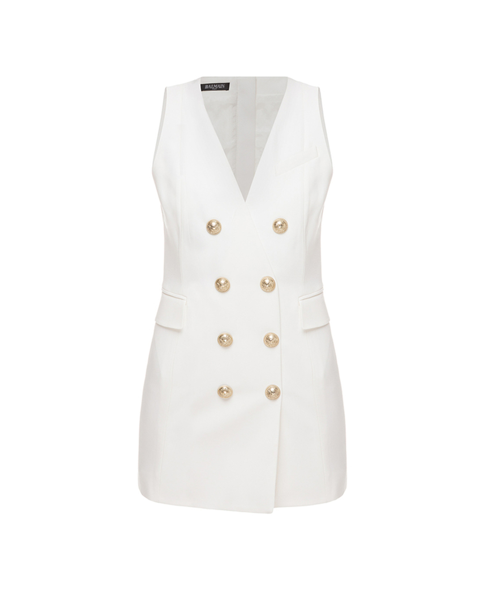 Шерстяное платье Balmain SF16144W034, белый цвет • Купить в интернет-магазине Kameron