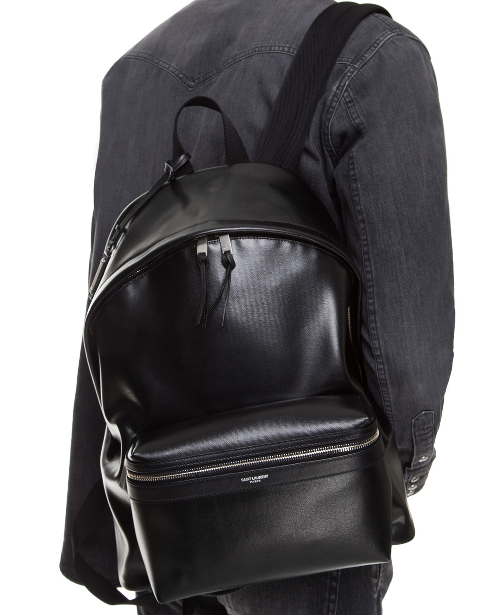 Шкіряний рюкзак Saint Laurent 534967-9LJ4F, чорний колір • Купити в інтернет-магазині Kameron