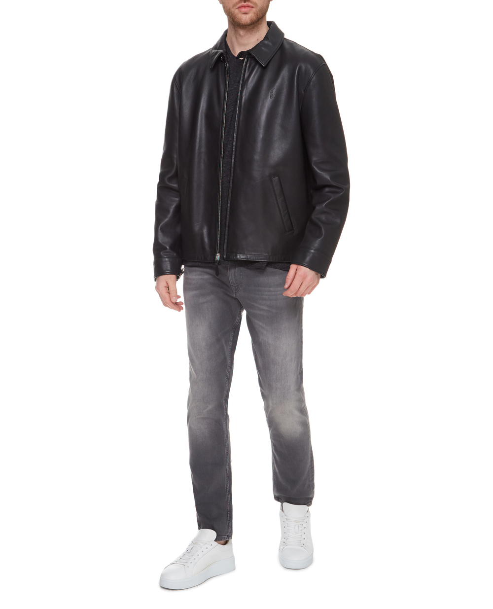Шкіряна куртка Polo Ralph Lauren 710671431001, чорний колір • Купити в інтернет-магазині Kameron