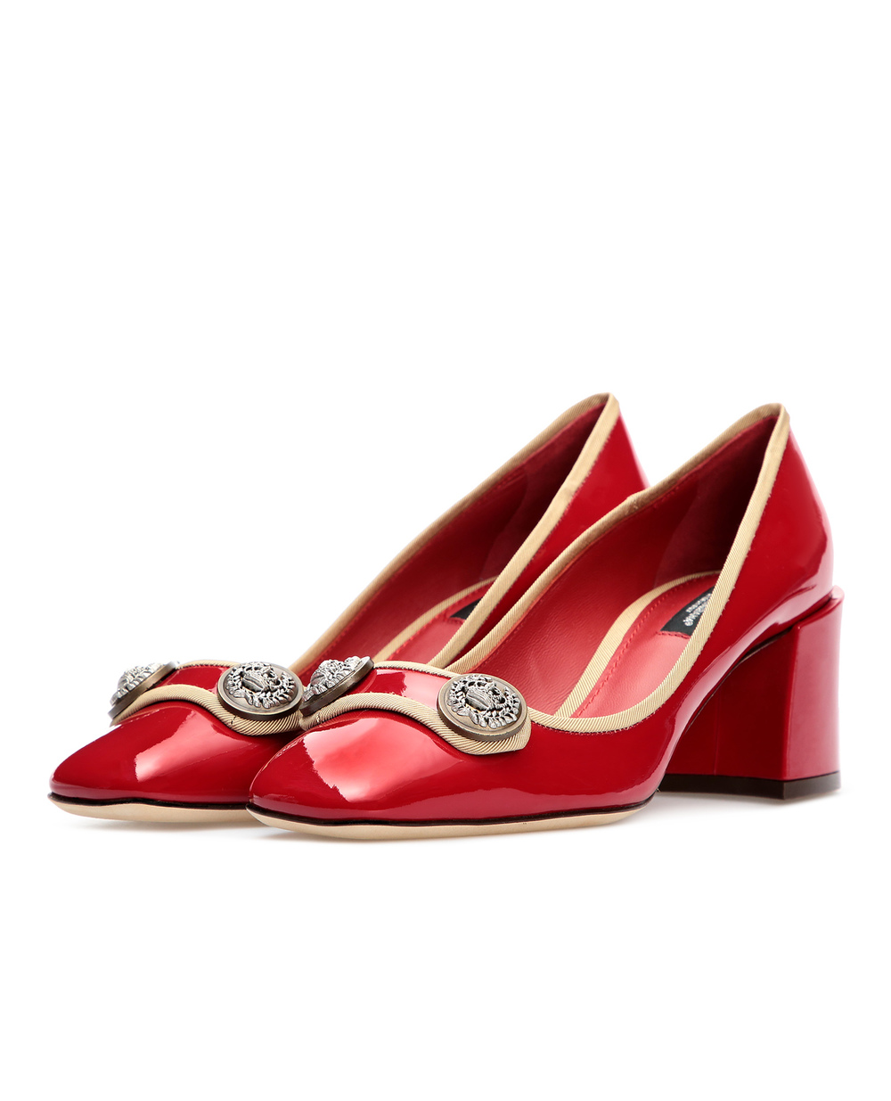 Кожаные туфли Dolce&Gabbana CD1454-AJ861, красный цвет • Купить в интернет-магазине Kameron