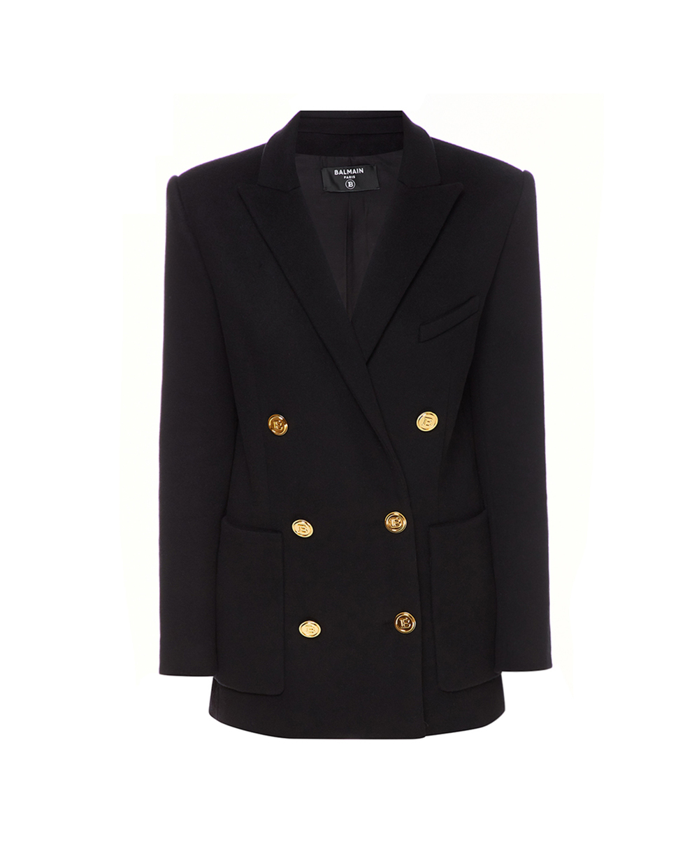 Шерстяное пальто Balmain WF1SH010W006, черный цвет • Купить в интернет-магазине Kameron