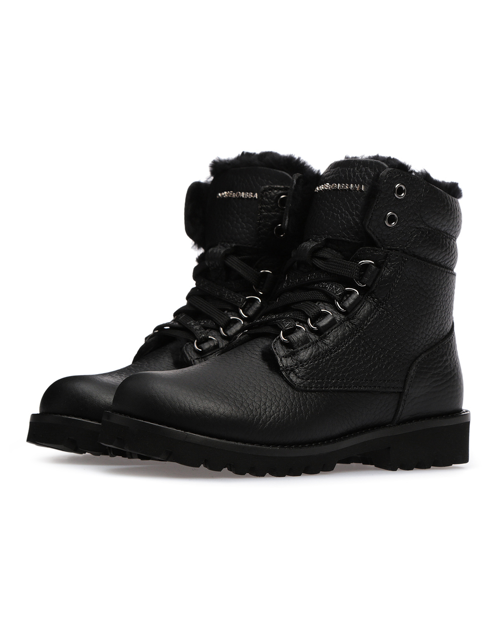 Шкіряні ботинки Dolce&Gabbana DA0731-AA163-L-, чорний колір • Купити в інтернет-магазині Kameron